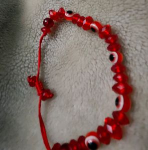 Strechable Bracelet Deep Red-evil Eye Protection
