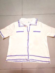 Stylish Cream &amp; Lavender Top