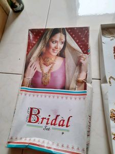 Traditional Red N White Dimond Bridal Set