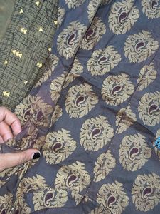 Golden Printed Dhoti Pant &amp; Jacket Set
