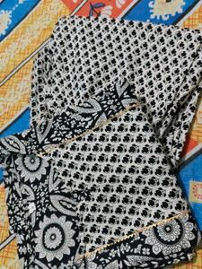 Black &amp; White Printed Suit