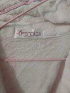 Soft Pink and White Striped RobeA good, brief titl