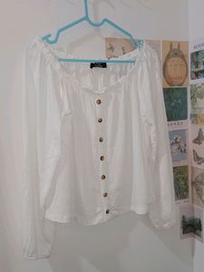 Bershka White Off Shoulder Top