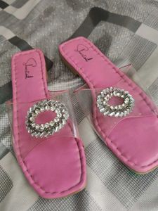 Pink Jeweled Slides