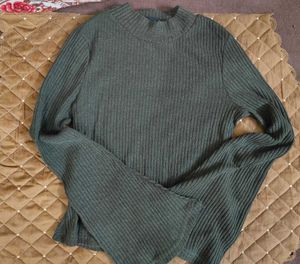 Olive Green Knit Top