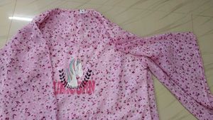 Pink Floral Unicorn Print Crop Top