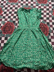 Green Floral Print Dress
