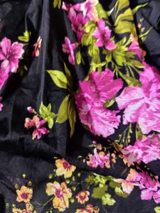 Floral Mesh Detail Tie Knot Top