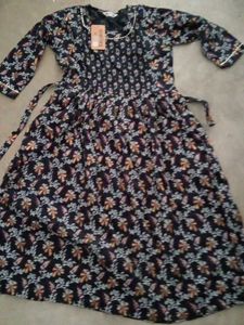 Floral Print Tie Waist Midi Dress