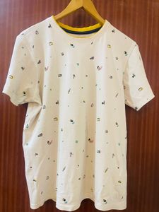 Patterned Crew Neck T-Shirt