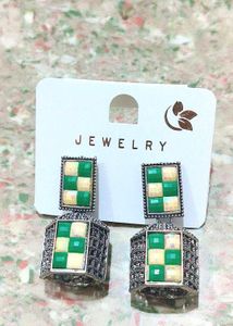Checkered Dangle Earrings