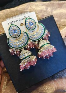 Baby pink And silver Earrings