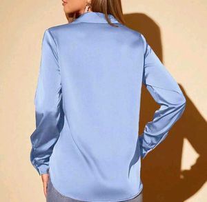 Blue Satin Feel Blouse