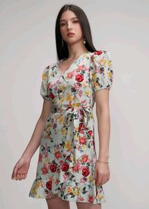Floral Print Wrap Dress
