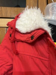 Red Warm Over Coat With Fur Lining Inside