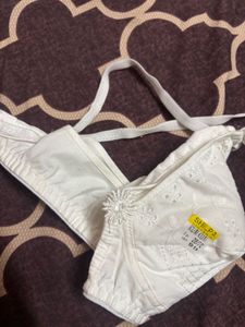 White cotton Bra
