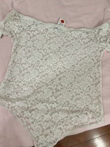 White Off shoulder bodysuit top