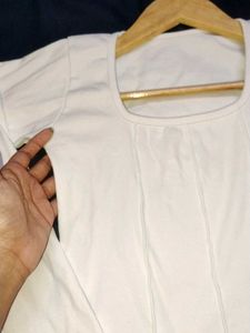 WhiteLong Sleeve Crop Top