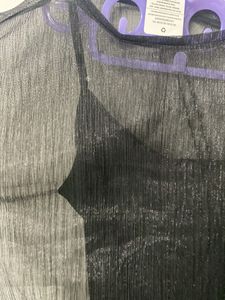 Trends Mesh Mock Neck Top