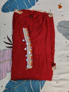 Maroon Embroidered Kurta Set