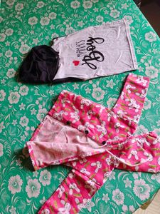 Pink Bunny Print Baby Jacket &amp; Mama&#39;s Boy Tank