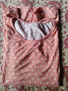 Peach Polka Dot Top