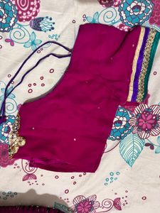 Pink Embellished Indian Sari
