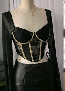 Black Lace Corset Top