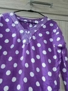 Purple Polka Dot Kurti