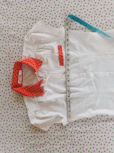 Polka Dot Collar White Top