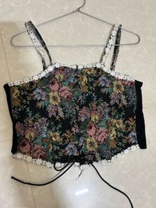 Floral Tapestry Corset Top