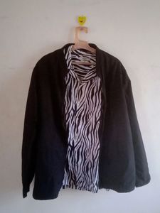 Zebra Print Short Sleeve Shirt