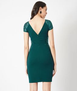 Miss Chase Party Wear Green Dress.SIZE-32-36