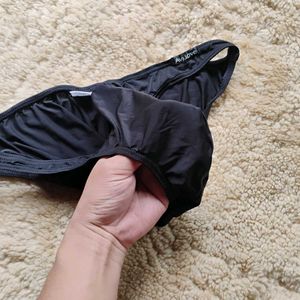 Black Silky Large Pouch Shorts