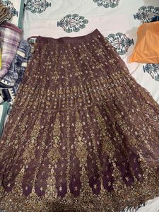 Embroidered Mauve lehenga choli and duppatta