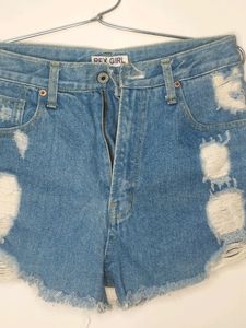 Denim Ripped Shorts