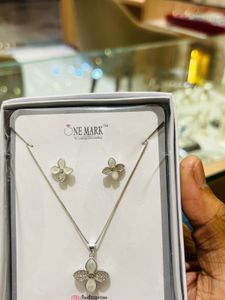 Pure 925 Silver Chain Pendent Set