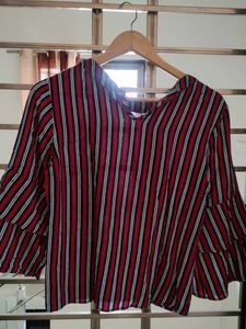 Striped Bell Sleeve Top