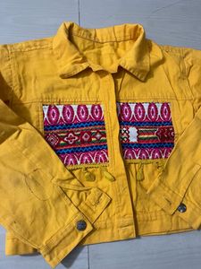 Beautiful Yellow Colour Denim Jacket