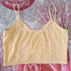 Cream Crop Top Cami Bra For Summers🍧
