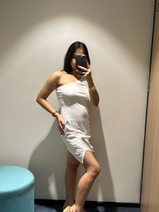 One Shoulder Dress With Lace Trims