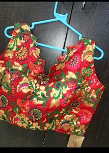 Designer Red Blouse With Beautiful Work