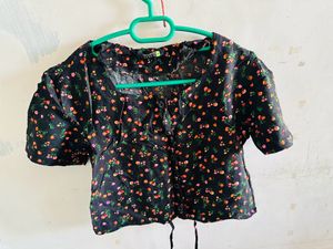 Black Floral Top