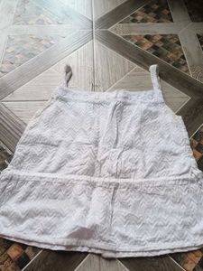 White Lace Trim Tank Top