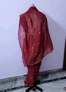 Elegant Maroon Saree