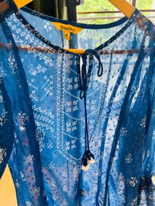 Elegant Blue Embroidered Top