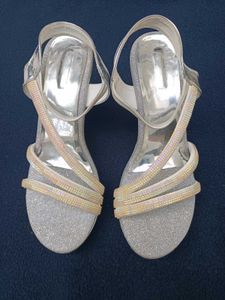 Sparkly Silver Evening Heels