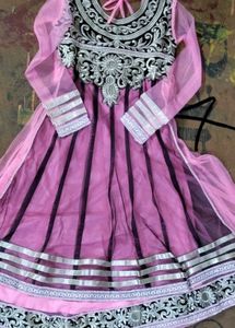 Pink & Silver Embellished Dress