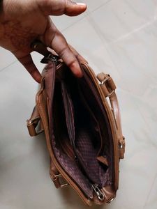 Brown Structured Satchel