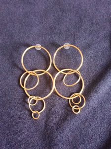 Gold Circle Statement Earrings